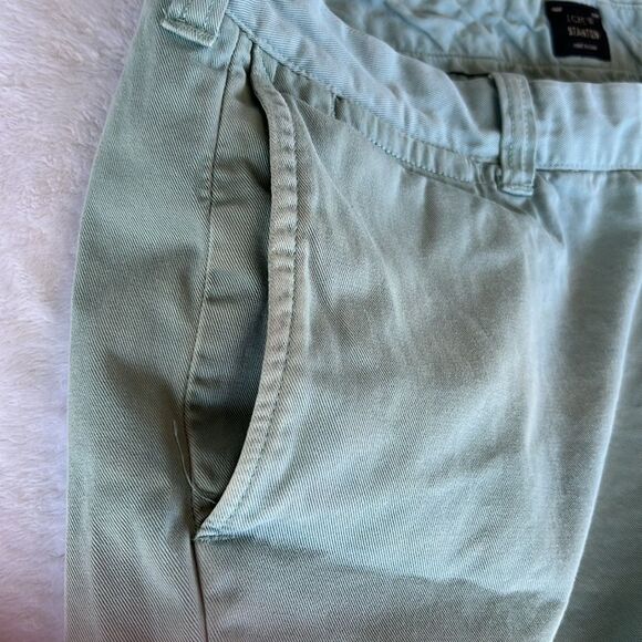 J. CREW Stanton Men's light blue/green 100% Cotton Twill Chino Shorts Size 34 - Picture 5 of 7